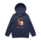 Bacon, You Are Truly Eggcellent - Kids Hoodie Midnight Blue Kids Hoodie Printed In Australia
