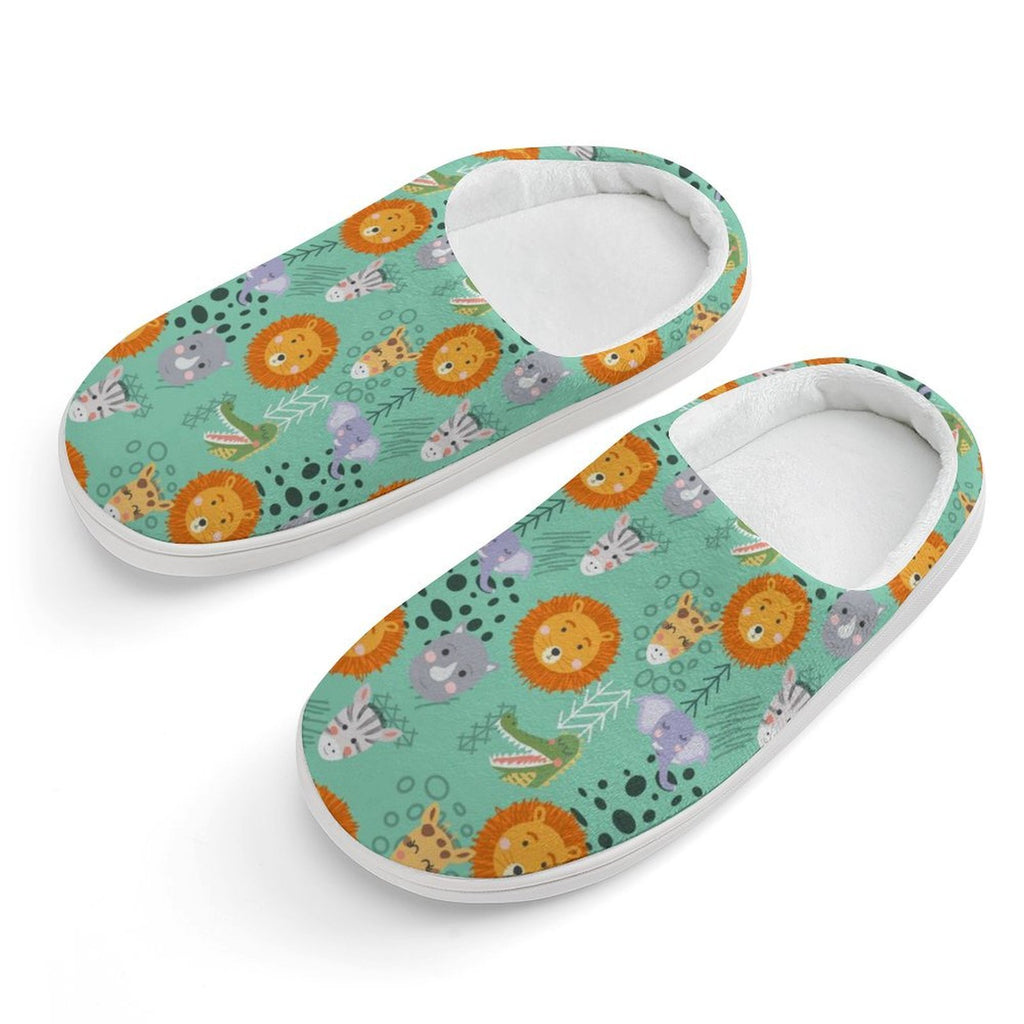 Safari Animals Kids Cotton Slippers white Kids Cotton Slippers animal Printed Offshore
