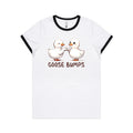 Goose Bumps Women's AS Colour Ringer Tee White Black Womens Ringer T-shirt animal Printed In Australia