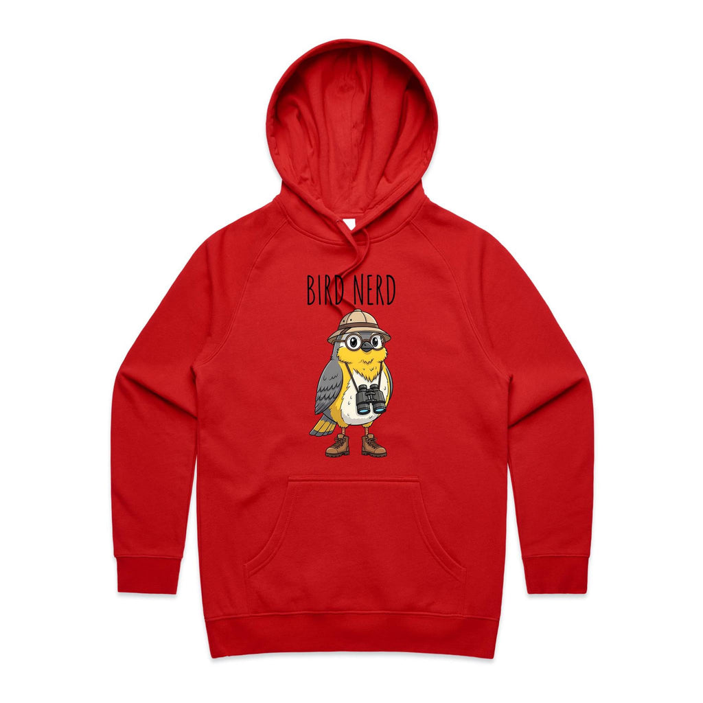 Bird Nerd 2 Women's AS Colour Hoodie Red Womens Hoodie animal Birds Printed In Australia