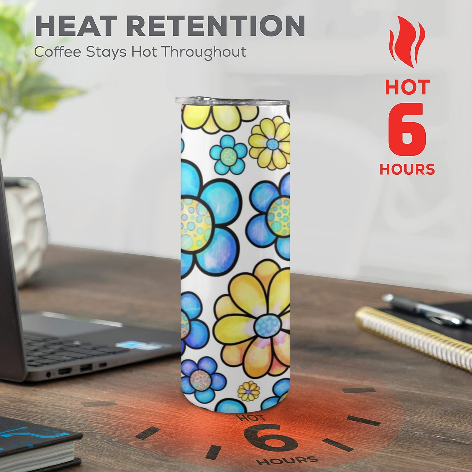 Simple Flowers - 20oz Tall Skinny Tumbler with Lid and Straw