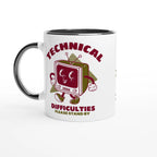 Personalised - Retro TV, Technical Difficulties - White 11oz Ceramic Mug with Colour Inside Ceramic Black Personalised 11oz Mug customise Globally Fulfilled personalise Retro Tech