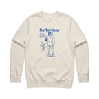 Caffeinista, Caffeine AS Colour Stencil Crew Sweatshirt Unisex Ecru Sweatshirt Coffee Printed In Australia