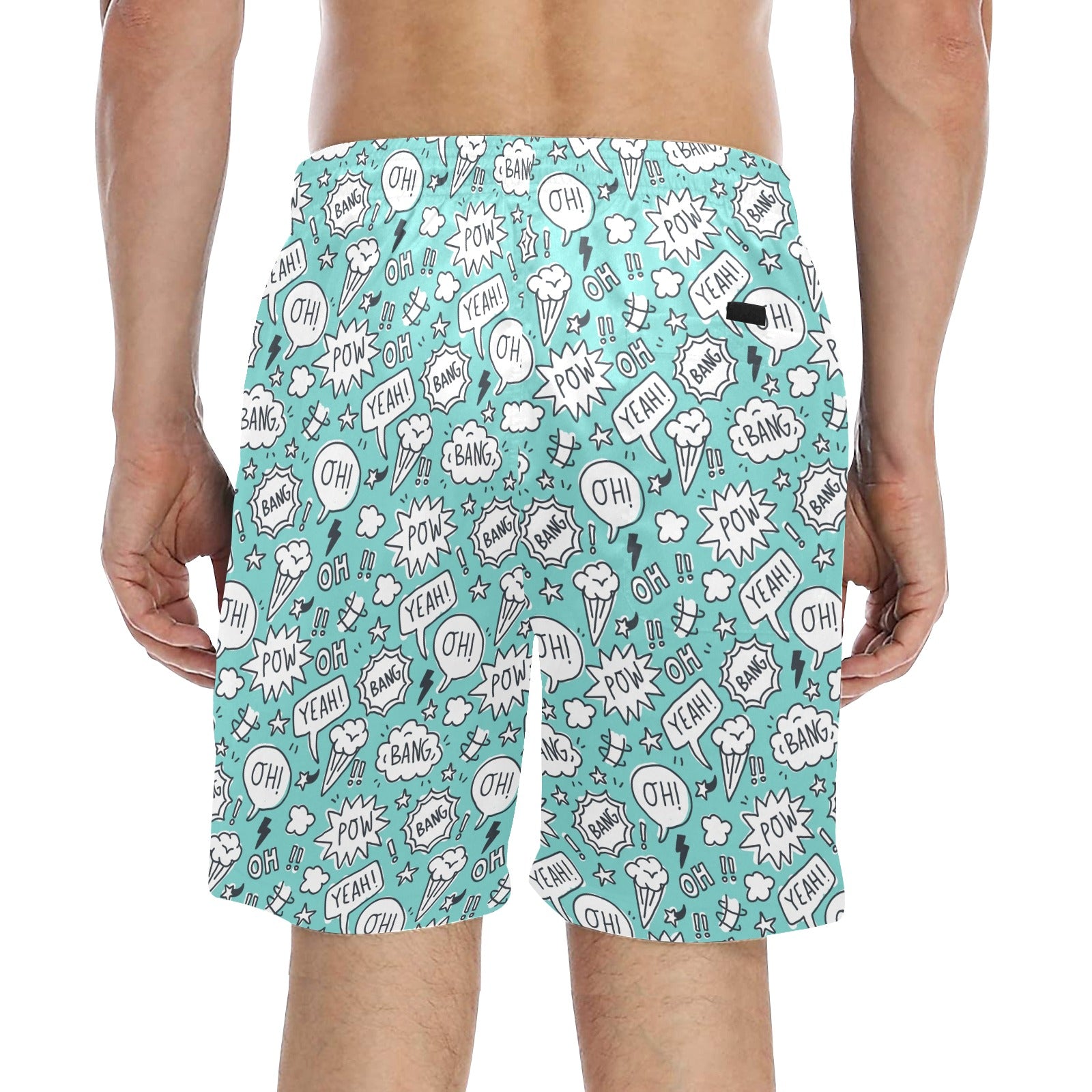 Comic Book Speech Bubbles - Men's Mid-Length Beach Shorts Men's Mid-Length Beach Shorts comic Printed Offshore