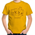 Think Positive, Maths - Kids Youth T-Shirt Gold Kids Youth T-shirt Maths Positivity Printed In Australia