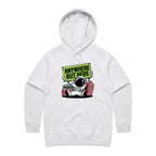 Astronaut, Anywhere But Here - Womens Hoodie White Marle Womens Hoodie Printed In Australia Space