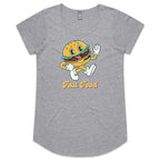 Fast Food, Hamburger - Womens Scoop Neck T-Shirt Grey Marle Womens Scoop Neck T-shirt Food Printed In Australia