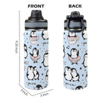 Penguin Love - Insulated Water Bottle with Dual-Use Lid (18oz) Insulated Water Bottle with Dual-Use Lid (18oz) animal Printed Offshore
