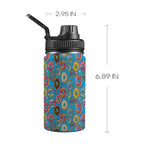 Doughnuts On Blue Kids Water Bottle with Chug Lid (12 oz) One Size Kids Water Bottle with Chug Lid Food Printed Offshore
