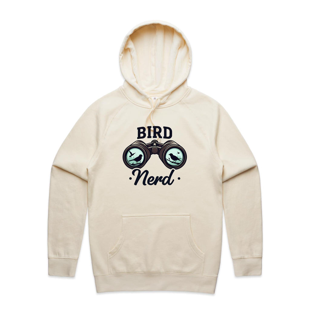 Bird Nerd - Mens Hoodie Ecru Mens Hoodie animal Printed In Australia