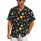 Busy Space Men's Crinkle Hawaiian Shirt