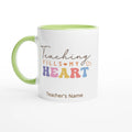 Personalise Teaching Fills My Heart 11oz Ceramic Mug White 11oz Ceramic Mug with Color Inside Ceramic Green Personalised 11oz Mug