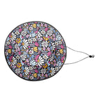 Graphic Flowers On Black Wide Brim Bucket Hat Wide Brim Bucket Hat Plants Printed Offshore