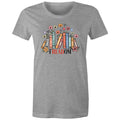 Freedom, Reading Books Women's AS Colour T-shirt Grey Marle Womens T-shirt Printed In Australia Reading