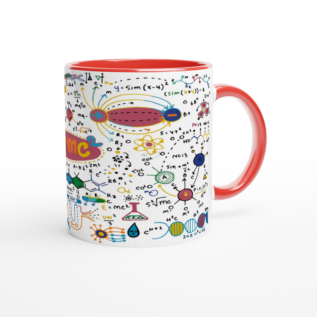 Science Time - White 11oz Ceramic Mug with Colour Inside Colour 11oz Mug Globally Fulfilled Science