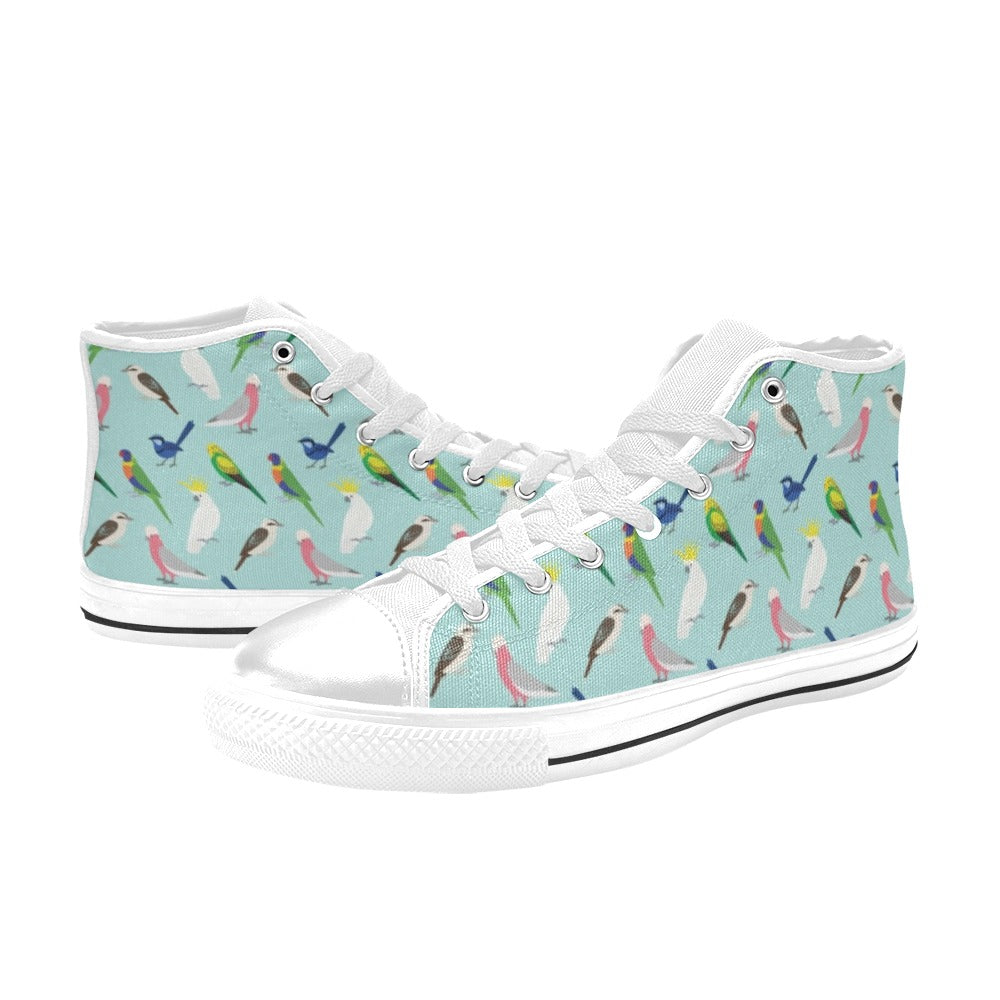 Australian Birds Men's High Top Canvas Shoes Men's Classic High Top Canvas Shoes Australia Birds Printed Offshore