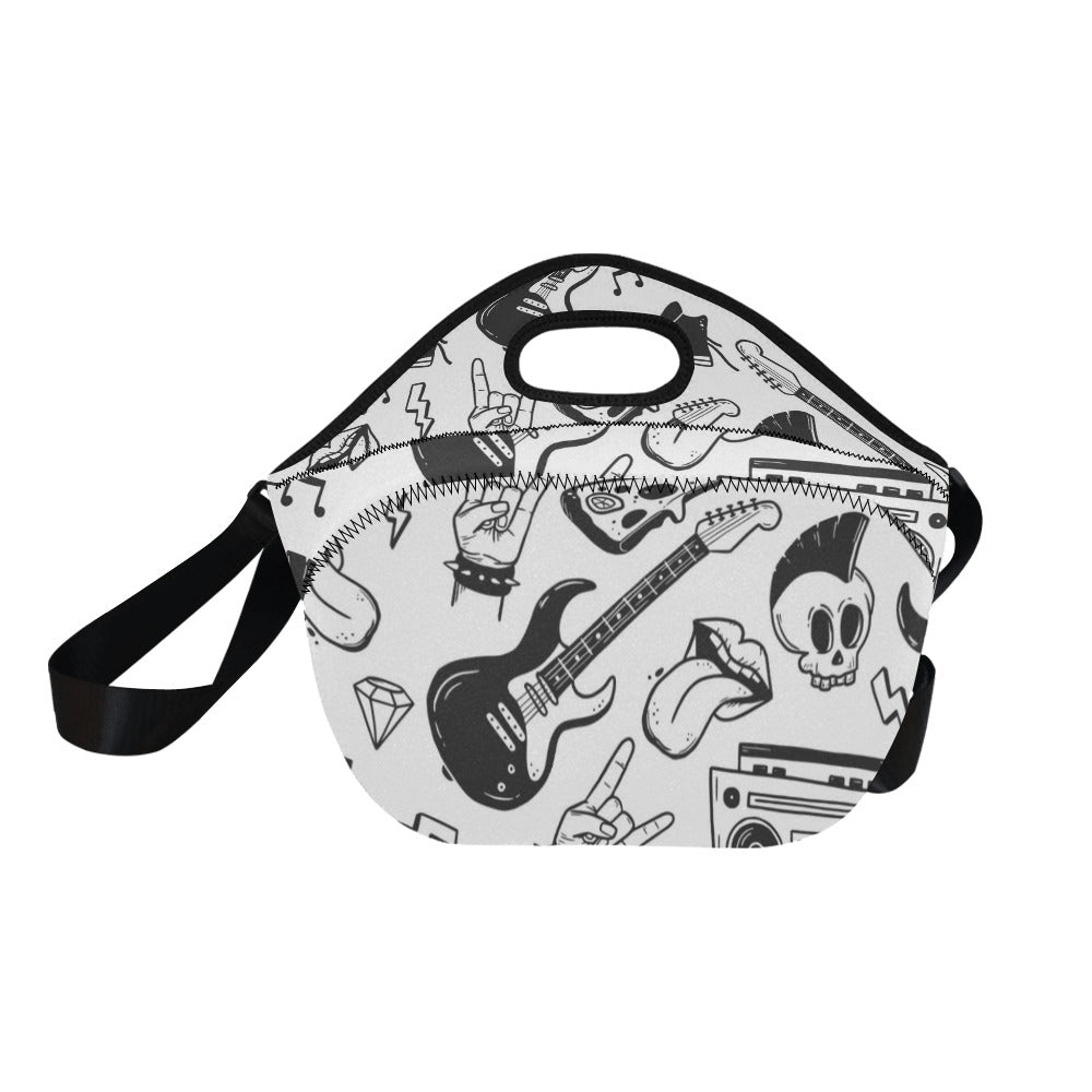 Rock Music - Neoprene Lunch Bag Neoprene Lunch Bag Printed Offshore