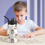 Cheeky Cats Kids Water Bottle with Chug Lid (12 oz) Kids Water Bottle with Chug Lid animal Printed Offshore