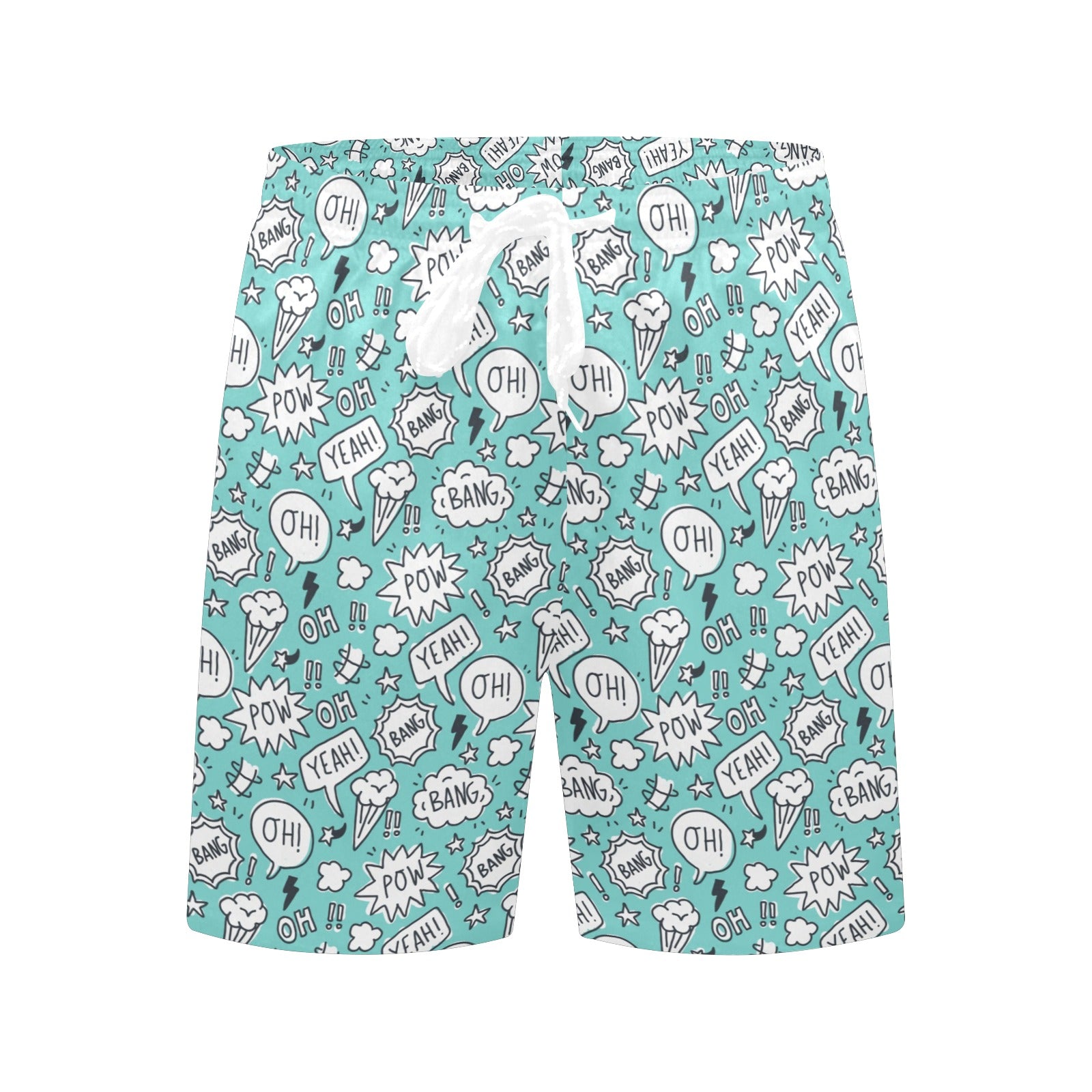 Comic Book Speech Bubbles - Men's Mid-Length Beach Shorts Men's Mid-Length Beach Shorts comic Printed Offshore