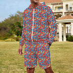 Comic Book Cells Men's Lightweight Sun Hoodie & Shorts Set Men's Lightweight Sun Hoodie & Shorts comic Printed Offshore