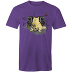 Cat Bass Player - Mens T-Shirt Purple Mens T-shirt animal Music Printed In Australia