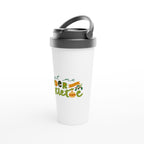 Meet Me Under The Mistletoe - White 15oz Stainless Steel Travel Mug Christmas Travel Mug Christmas Globally Fulfilled