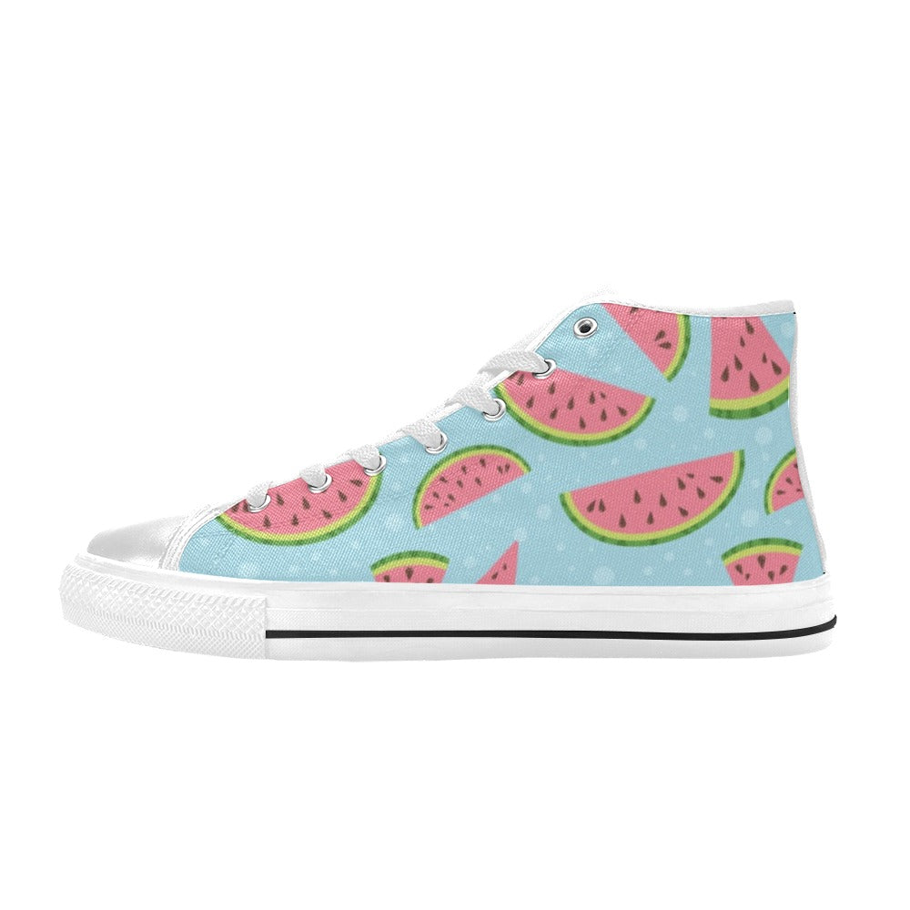 Pink Watermelon Kids High Top Canvas Shoes