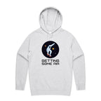 Getting Some Air, Skateboard Astronaut - Mens Hoodie White Marle Mens Hoodie Printed In Australia Space