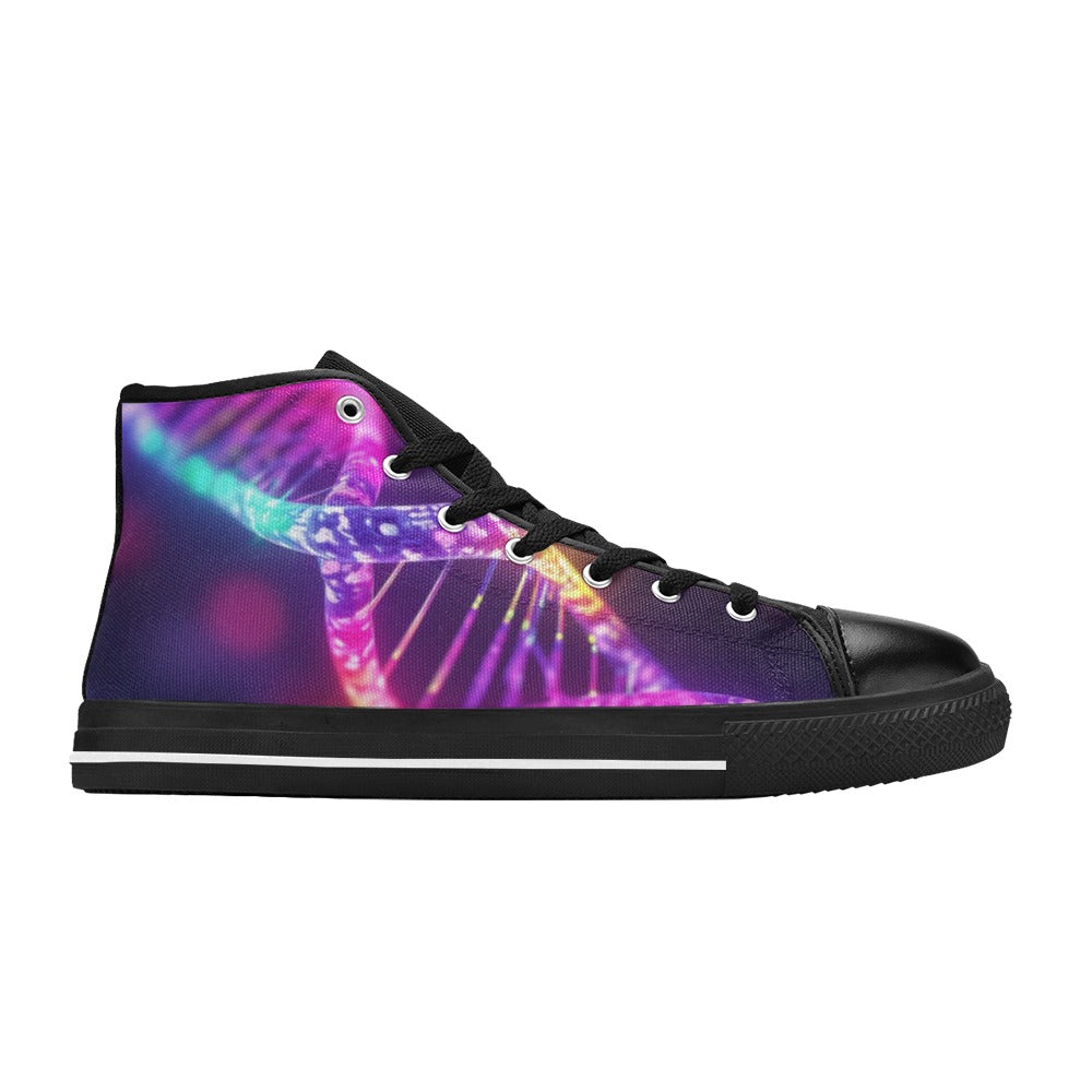 DNA Glow - Kids High Top Canvas Shoes