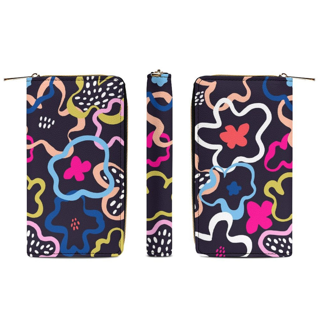 Flowers In Abstract - PU Leather Wallet
