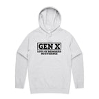 Gen X, Lots Of Memories, No Evidence Men's AS Colour Hoodie White Marle Mens Hoodie Printed In Australia