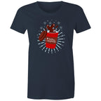 Christmas Coffee - Womens T-shirt Navy Womens Christmas T-shirt Christmas Printed In Australia
