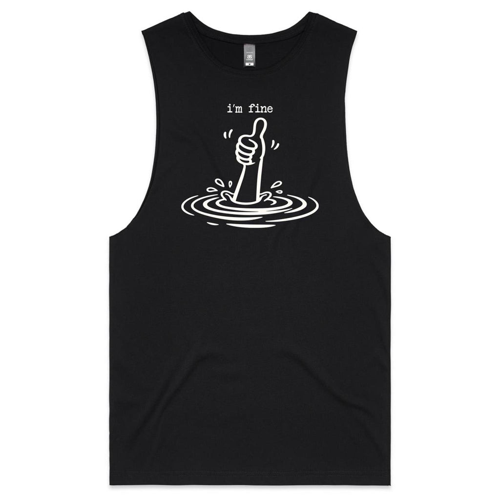 I'm Fine Drowning Thumbs Up Men's Tank Top Tee
