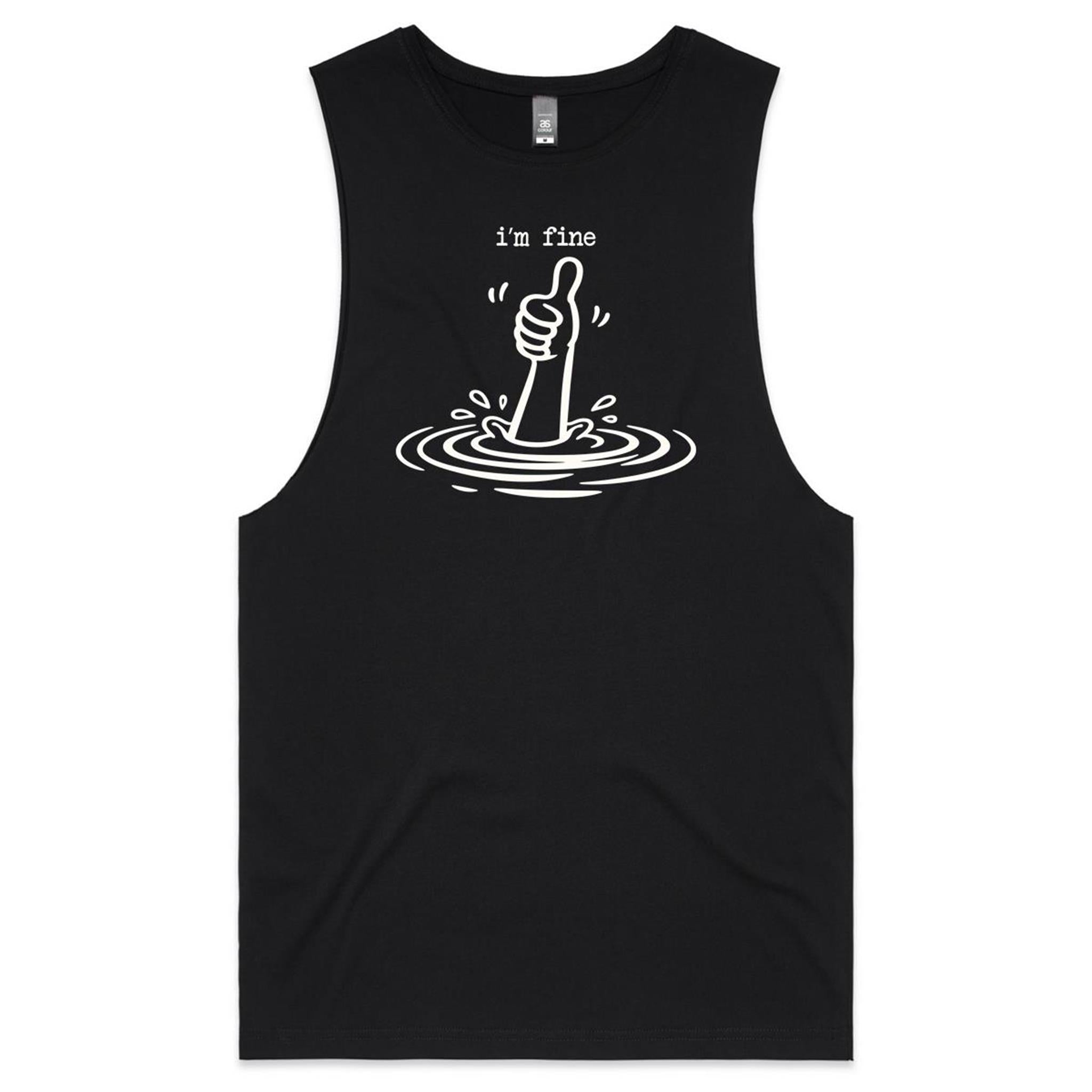 I'm Fine Drowning Thumbs Up Men's Tank Top Tee