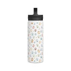 Paw Print Stainless Steel Water Bottle, Handle Lid Stainless Steel Water Bottle With Handle Lid animal Globally Fulfilled