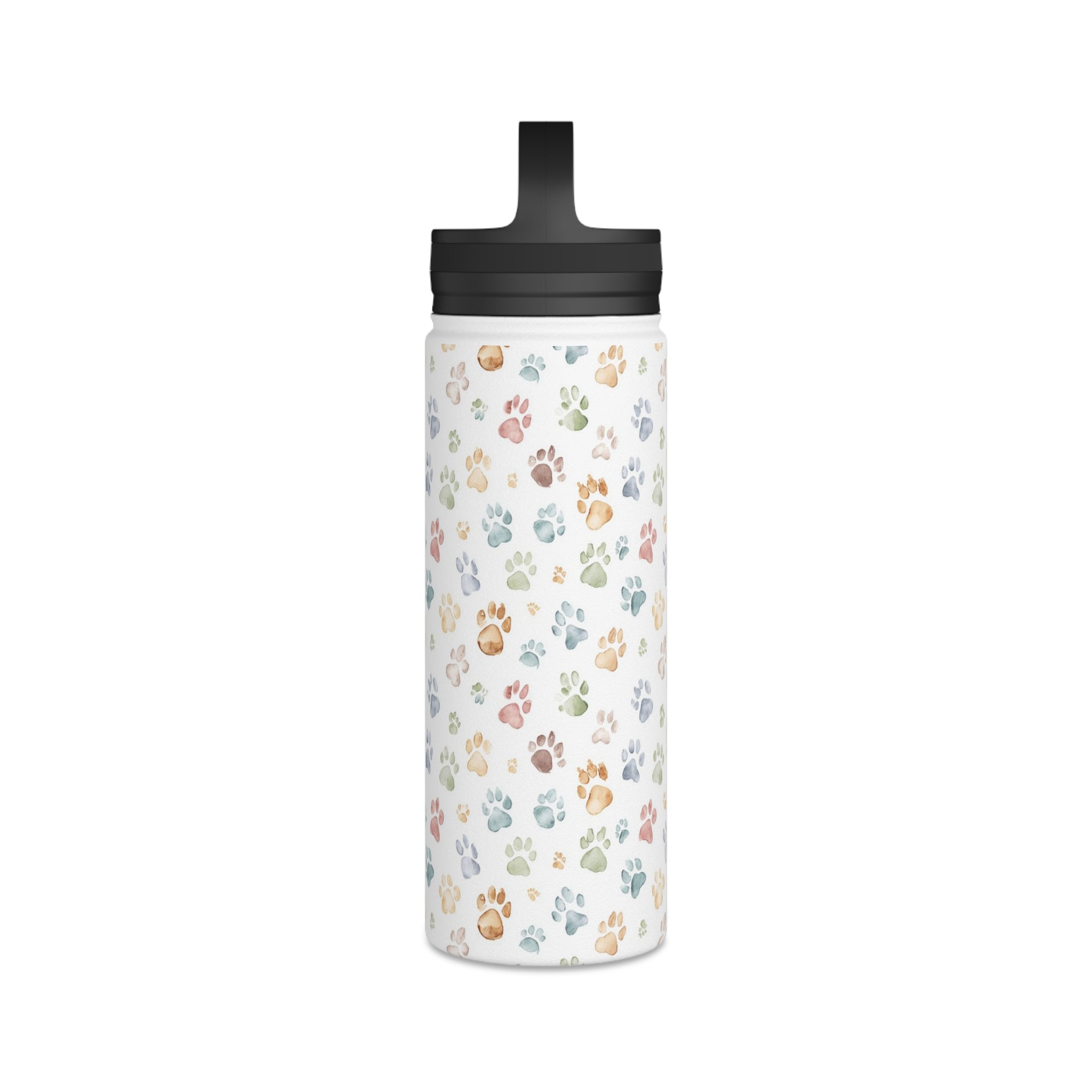 Paw Print - Stainless Steel Water Bottle, Handle Lid Stainless Steel Water Bottle With Handle Lid animal Globally Fulfilled