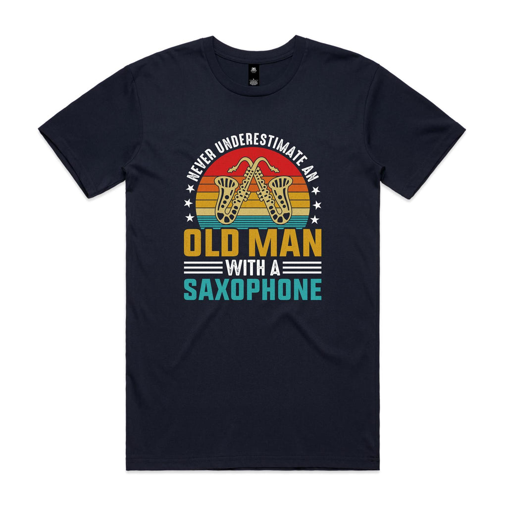 Never Underestimate An Old Man With A Saxophone - Men's AS Colour T-shirt