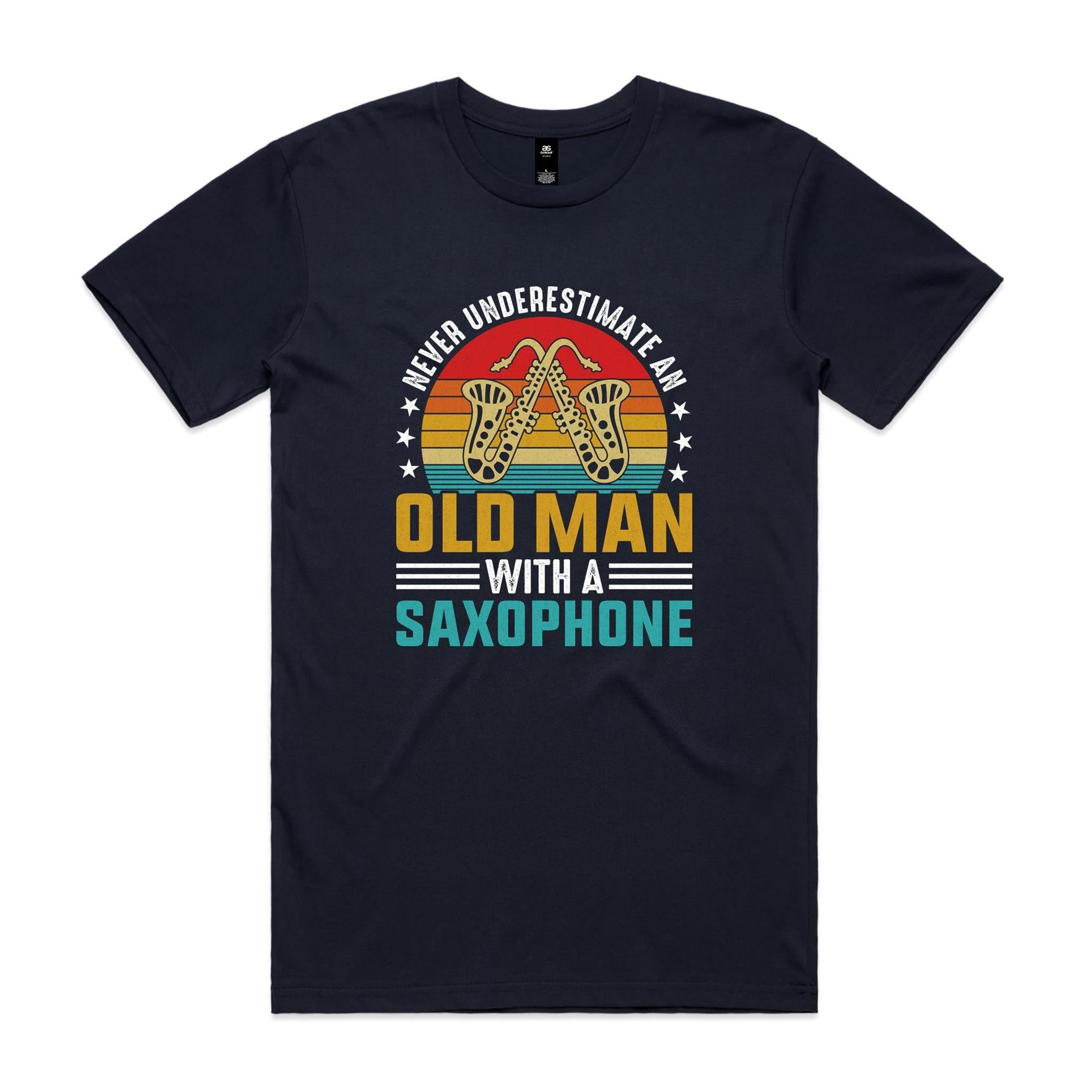 Never Underestimate An Old Man With A Saxophone - Men's AS Colour T-shirt