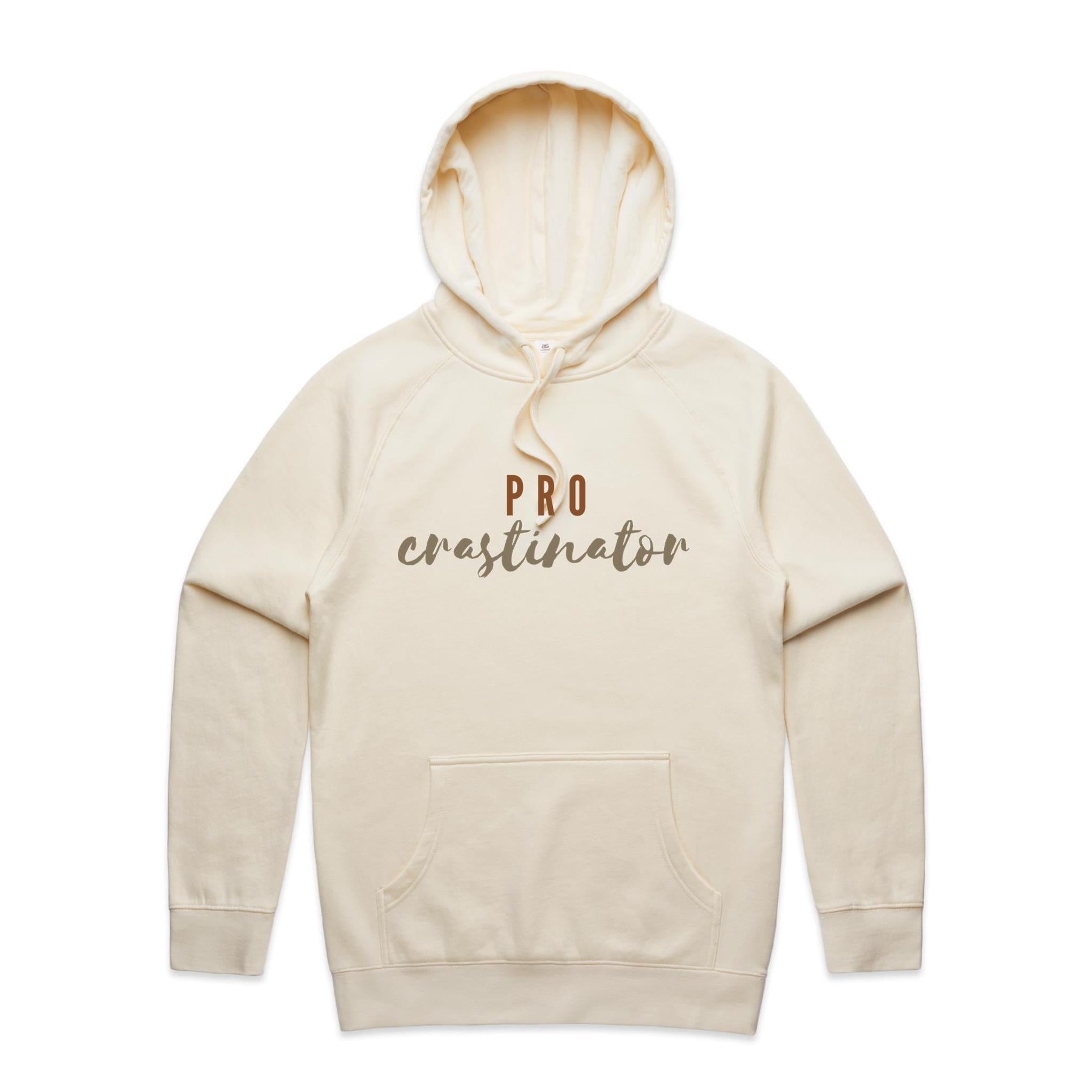 Procrastinator - Mens Hoodie Ecru Mens Hoodie Printed In Australia