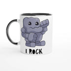 Pesonalise - I Rock - White 11oz Ceramic Mug Ceramic Black Personalised Mug customise Globally Fulfilled Music personalise
