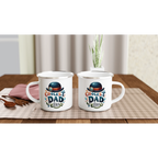 Personalise - Coolest Dad Ever - White 12oz Enamel Mug Personalised Enamel Mug customise Dad Globally Fulfilled personalise