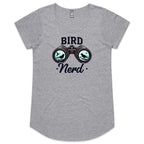 Bird Nerd - Womens Scoop Neck T-Shirt Grey Marle Womens Scoop Neck T-shirt animal Printed In Australia