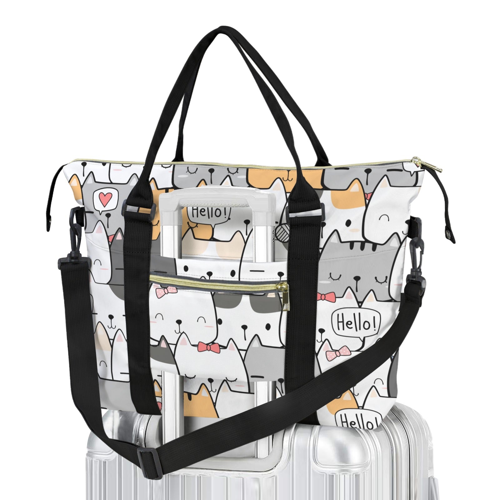 Cat Hello Duffle Bag-Simple (Model 1715) One Size Duffle Bag-Simple (1715)