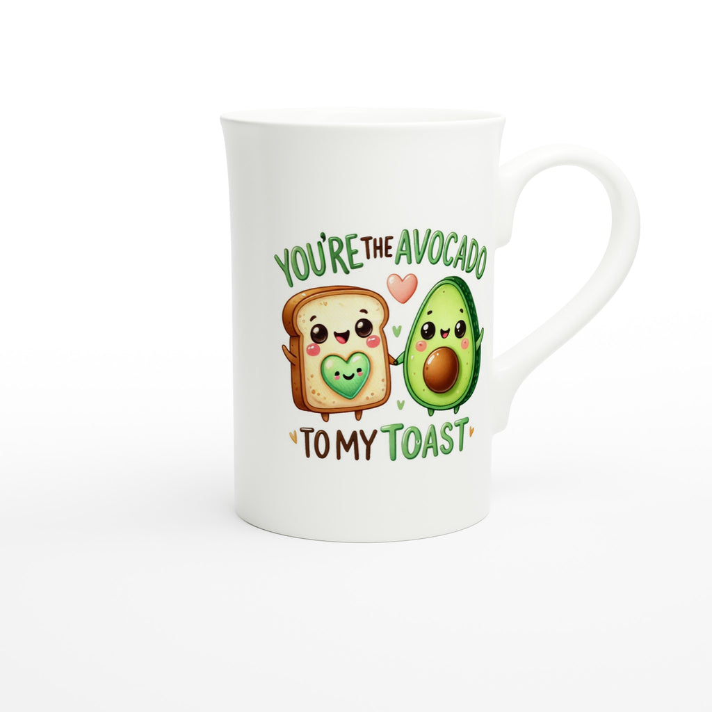 You're The Avocado To My Toast, Valentine - White 10oz Porcelain Slim Mug Porcelain Mug Food Globally Fulfilled Love