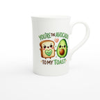 You're The Avocado To My Toast, Valentine - White 10oz Porcelain Slim Mug Porcelain Mug Food Globally Fulfilled Love
