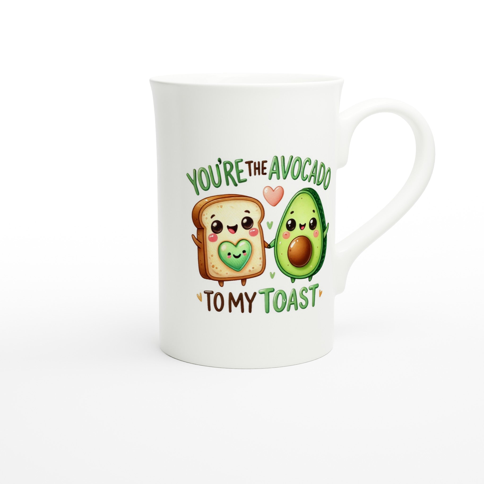 You're The Avocado To My Toast, Valentine - White 10oz Porcelain Slim Mug Porcelain Mug Food Globally Fulfilled Love