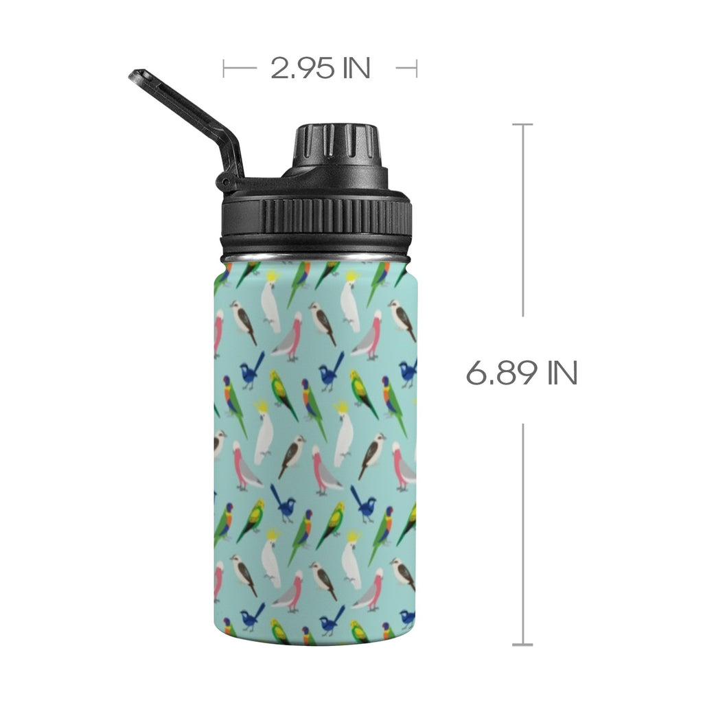 Australian Birds Kids Water Bottle with Chug Lid (12 oz) One Size Kids Water Bottle with Chug Lid animal Australia Birds Printed Offshore