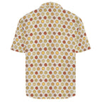 Round Pizzas On White Men's Crinkle Hawaiian Shirt