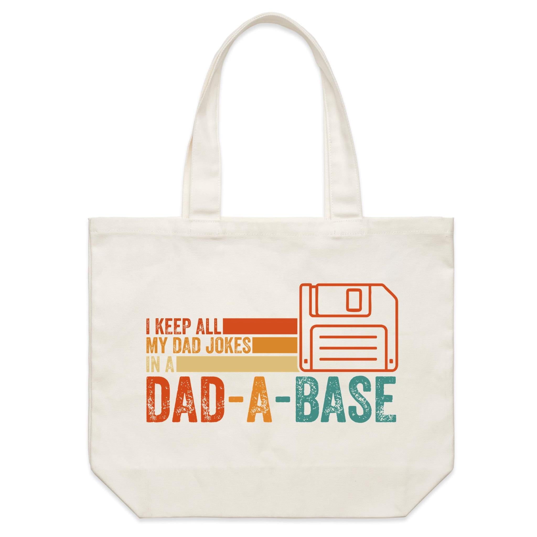 Dad Jokes Dad-A-Base - Shoulder Canvas Tote Bag Default Title Large Tote Bag Dad Printed In Australia