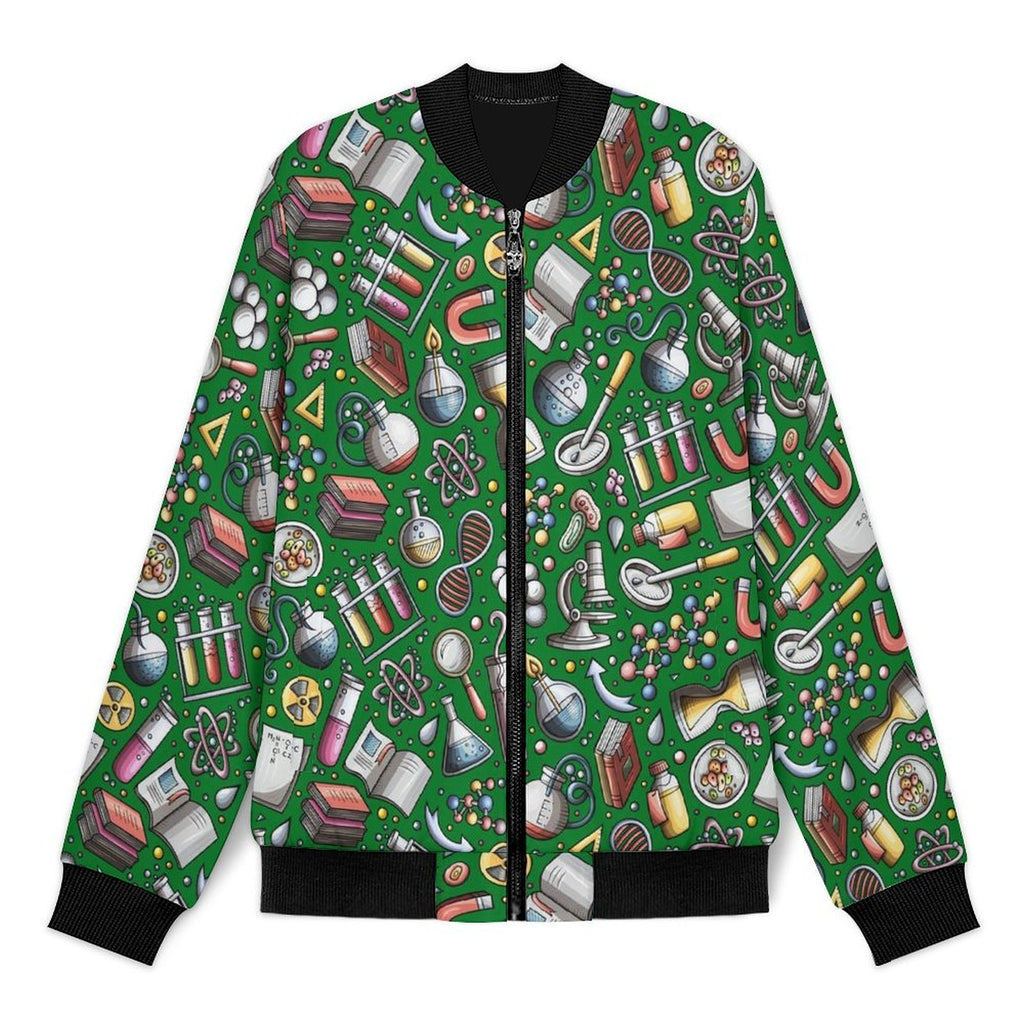 Science Love Men's Casual Zip‑Up Bomber Jacket